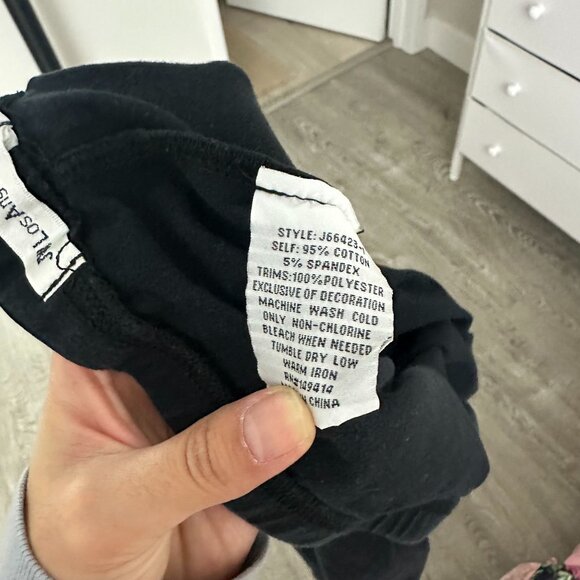 Johnny Was Frankie Leggings M Black Floral Embroidered Pull On Stretch - Picture 10 of 10